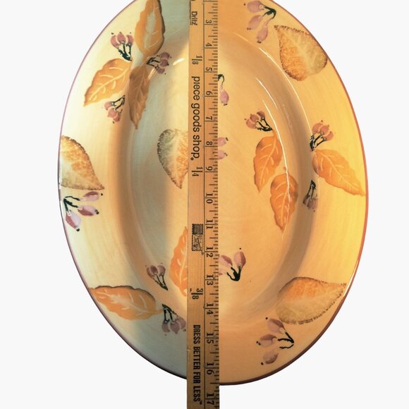 Home Autumn Leaf Ceramic Platter Fall Thanksgiving Italy - Picture 3 of 5